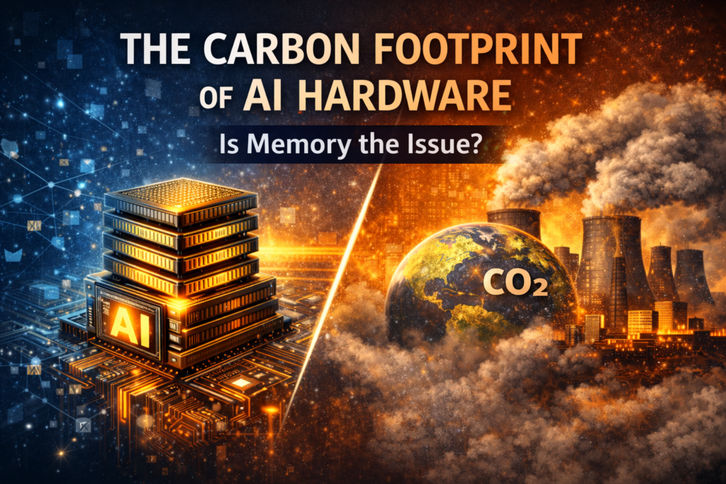 Carbon footprint of AI hardware including memory and chip manufacturing