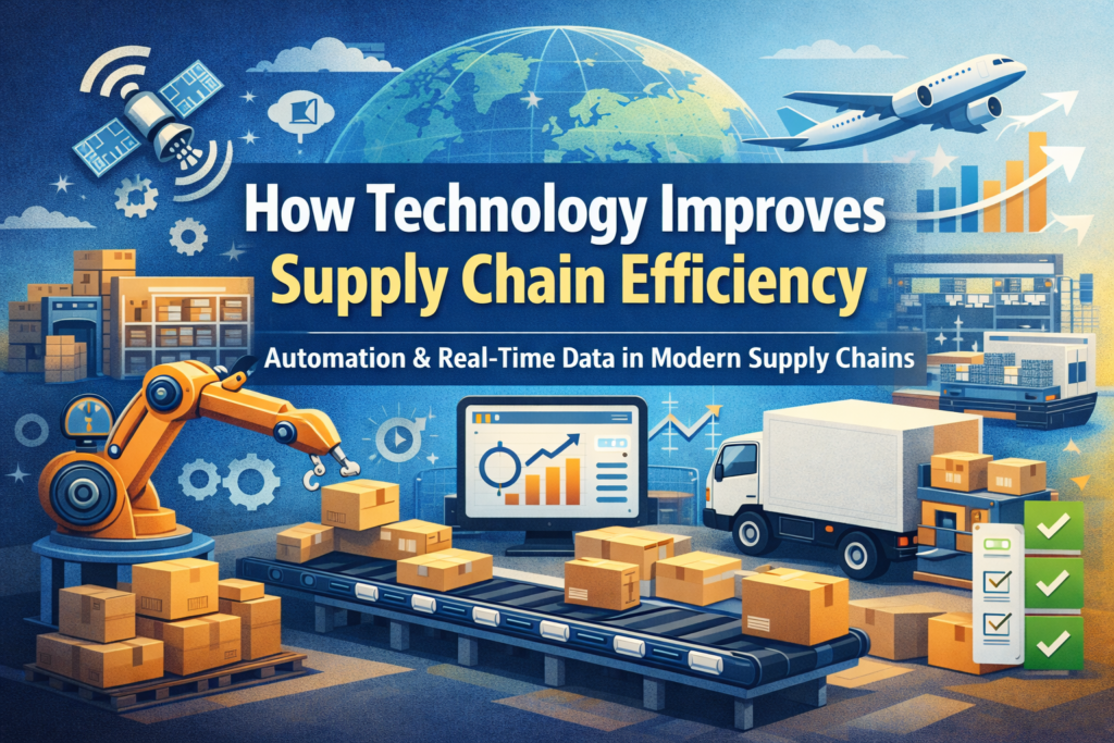 Technology improving supply chain efficiency through automation and real-time data
